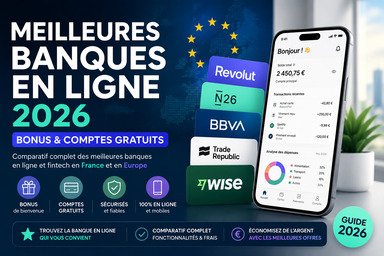 Meilleures banques en ligne 2026 : comparatif bonus, comptes gratuits et fintech