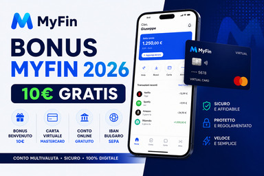 Bonus MyFin 2026: 10€ Gratis + Carta Virtuale e Conto con IBAN Bulgaro
